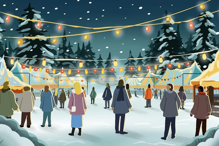Illustration Weihnachtsmarkt